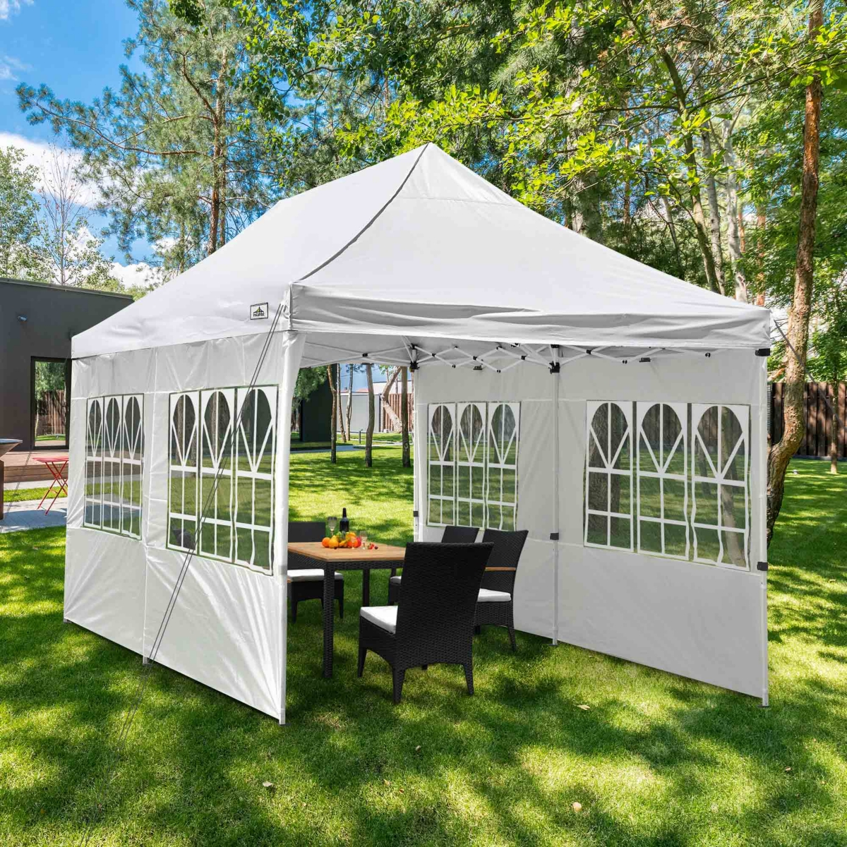 10x20FT Canopy Wedding Party Tent Pop Up Folding Gazebo Outdoor w/ 4 Sidewalls & Bag- White
