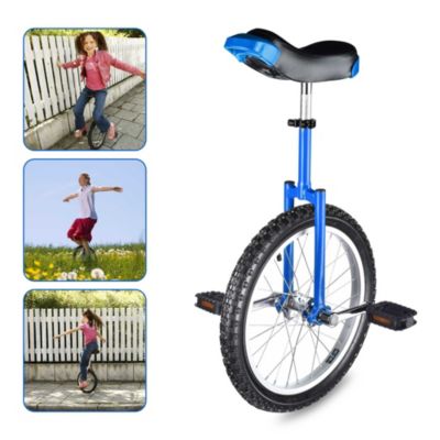 18 In Wheel Outdoor Unicycle Skid-proof Tire Fitness Bicycle Balance Training for Adults Teenagers Kids, Blue