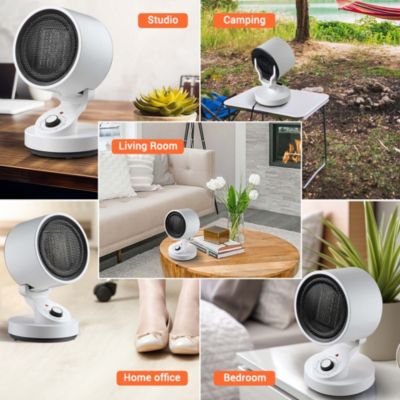 1500W PTC Oscillating Ceramic Heater Fan Warm & Cool Overheat Protection Home