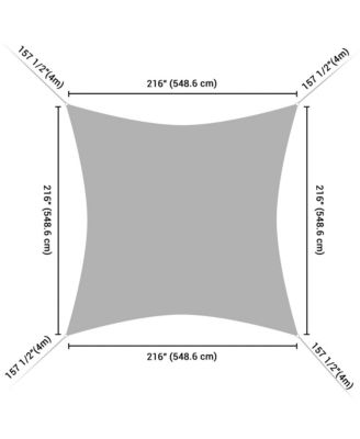 2 Pack 18x18 Ft 97% UV Block Square Sun Shade Sail Canopy Outdoor Backyard Pool