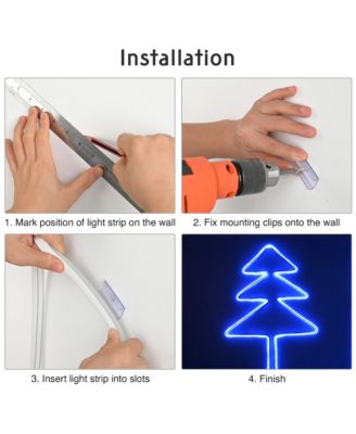 100FT/30m RGB LED Strip Neon Rope Lights with APP & Remote Control, IP65 AC 110V Waterproof Music Sync Flexible Dimmable Cuttable SMD3535 LED Light DIY for Bar Commercial Decoration DEL-D100R