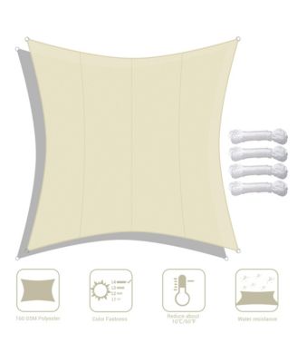 16x16 Ft 97% UV Block Square Sun Shade Sail Top Canopy Outdoor Patio Pool Deck