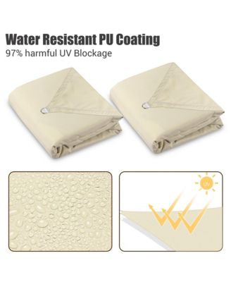 16x16 Ft 97% UV Block Square Sun Shade Sail Top Canopy Outdoor Patio Pool 2 Pack