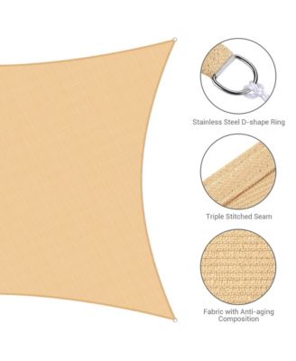 Rectangle Sun Shade Sail Canopy Awning 8Ft Detachable Pole Kit Outdoor