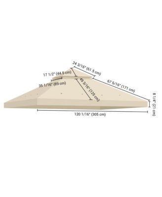 10x10 Ft 2-Tier Canopy Top Replacement for Petpvilit Gazebo Outdoor Patio Cover