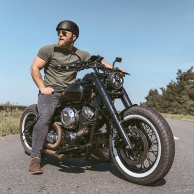 German Style Half Face Motorcycle Helmet DOT Bike Chopper Cruiser Scooter