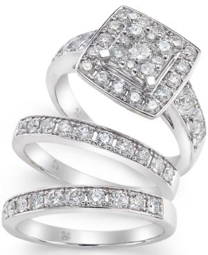 image of Diamond Engagement Ring Bridal Set (2 ct. t.w.) in 14k White, Yellow or Rose Gold