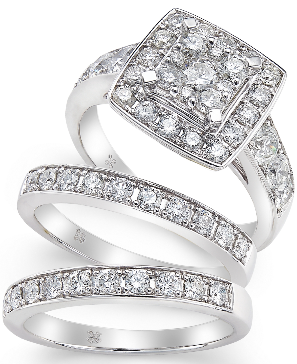 Diamond Engagement Ring Bridal Set (2 ct. t.w.) in 14k White, Yellow or Rose Gold - White Gold