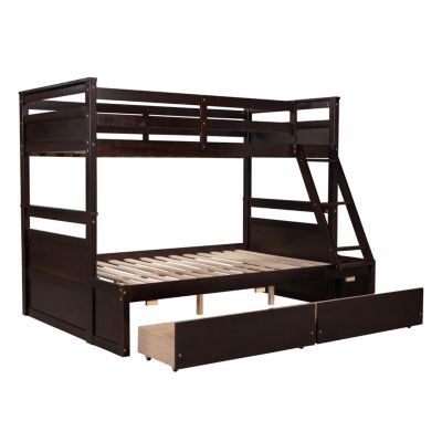 Twin Over Full Bunk Bed with Storage