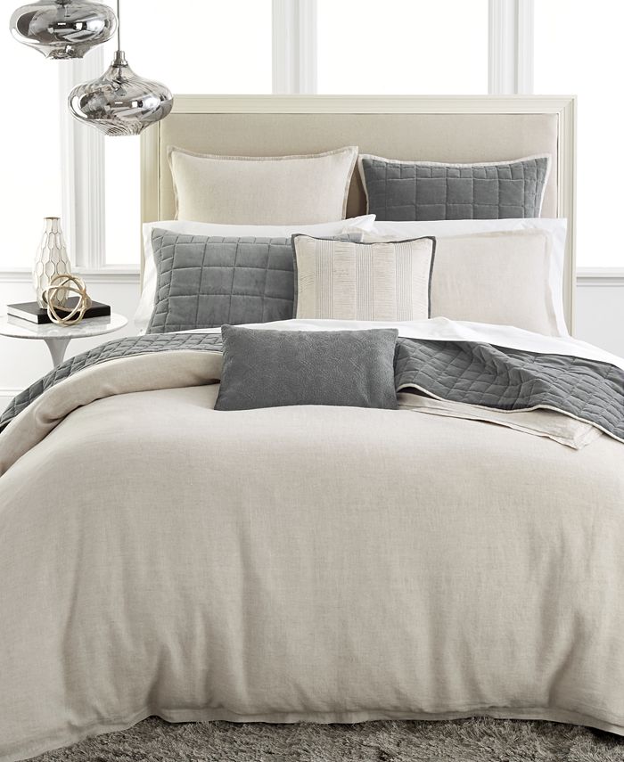 Hotel Collection CLOSEOUT! Linen Natural Full/Queen Duvet Cover Macy's