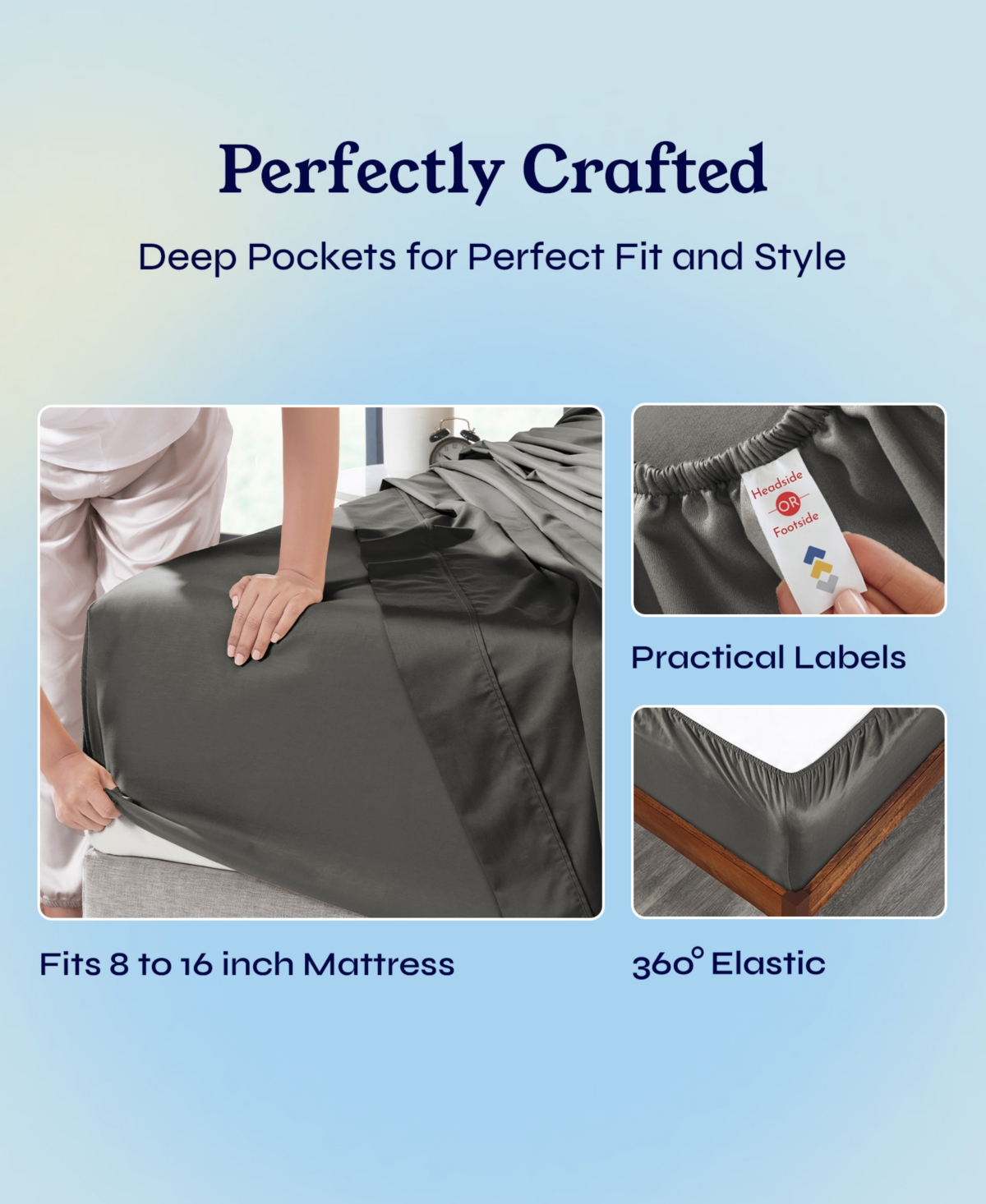 California Design Den 400 Thread Count Extra Deep Pocket 100% Cotton Sateen 6-Pc. Sheet Set,