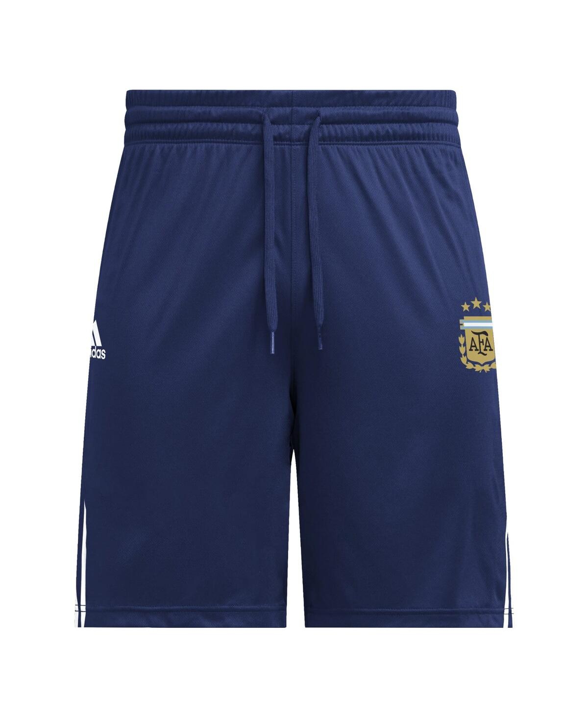 Adidas Men'sArgentina National Team Club Crest Three-Stripe Aeroready Shorts - Navy