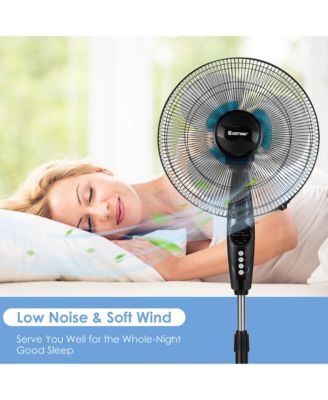 16'' Adjustable Oscillating Pedestal Fan Dual Blades w/Remote Control