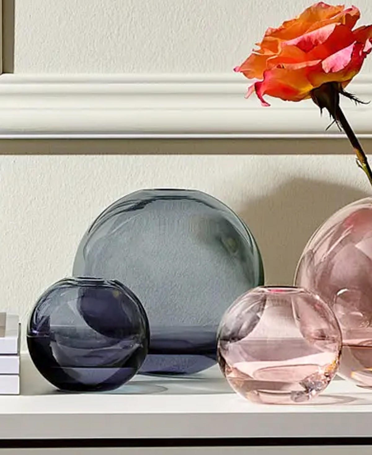 Nude Glass Small Mars Vase In Steel Blue