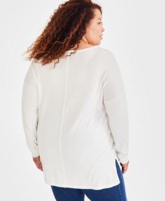 Plus Size Knit Seam-Front Tunic Top, Macy's Exclusive 