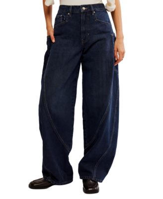 Free People Women's Sugar Spice Cotton High-Rise Barrel Jeans