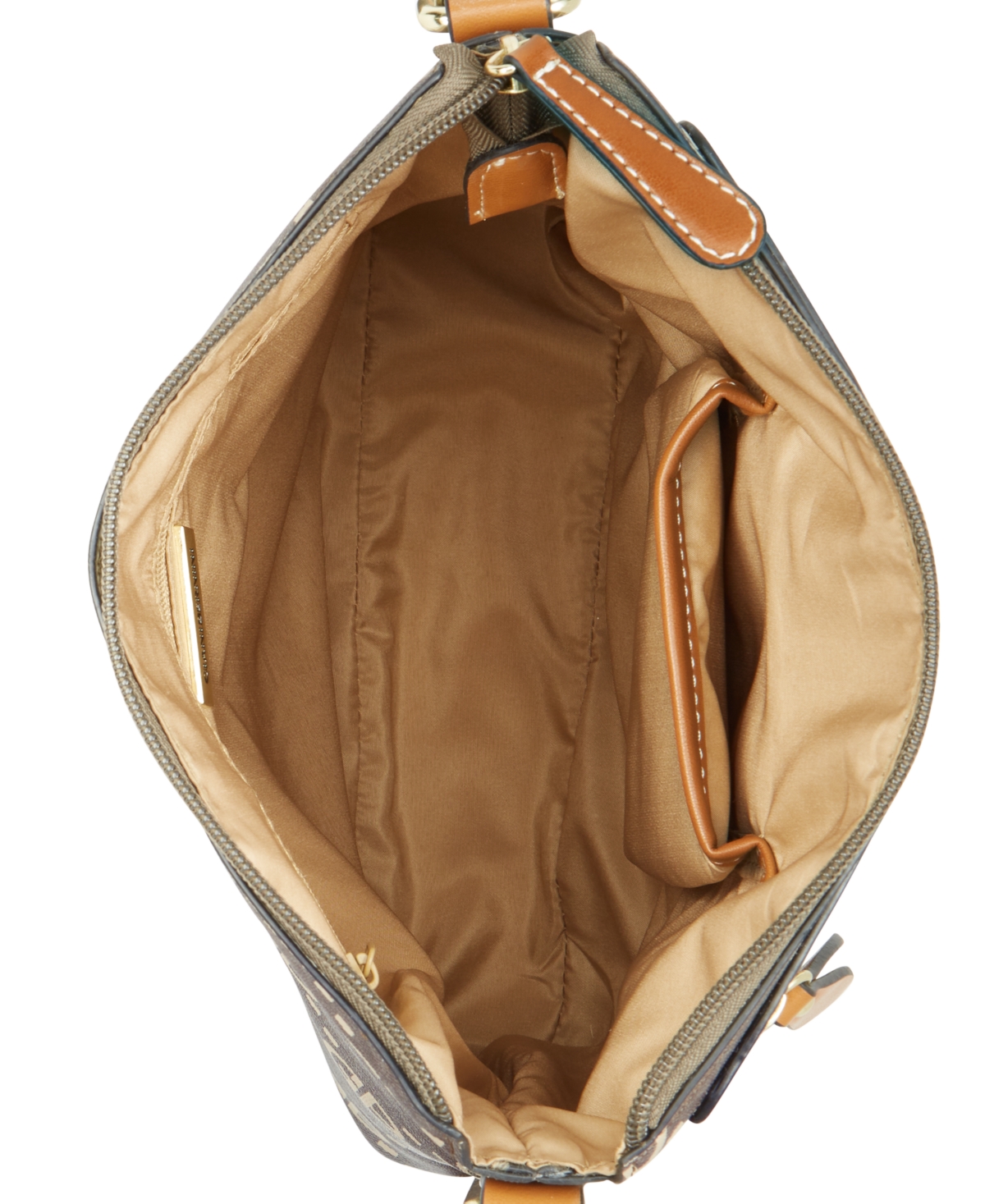 Giani Bernini Monogram Signature North South Crossbody - Brown  Taupe