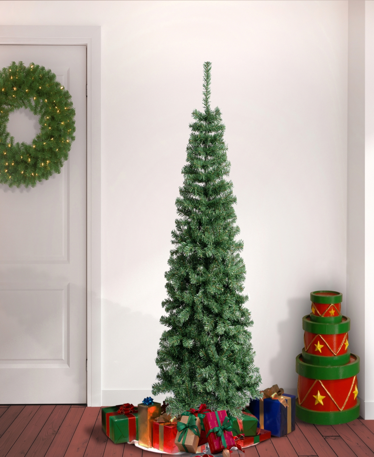 National Tree Company, First Traditions Linden Spruce Slim Tree 6.5 ft.