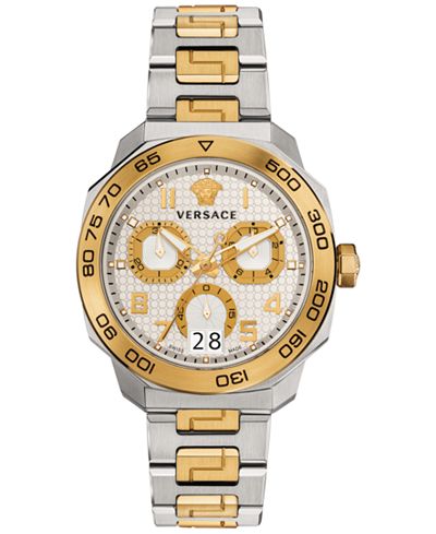 Versace Women's Swiss Chronograph Dylos Two-Tone Stainless Steel Bracelet Watch 44mm VQC030015