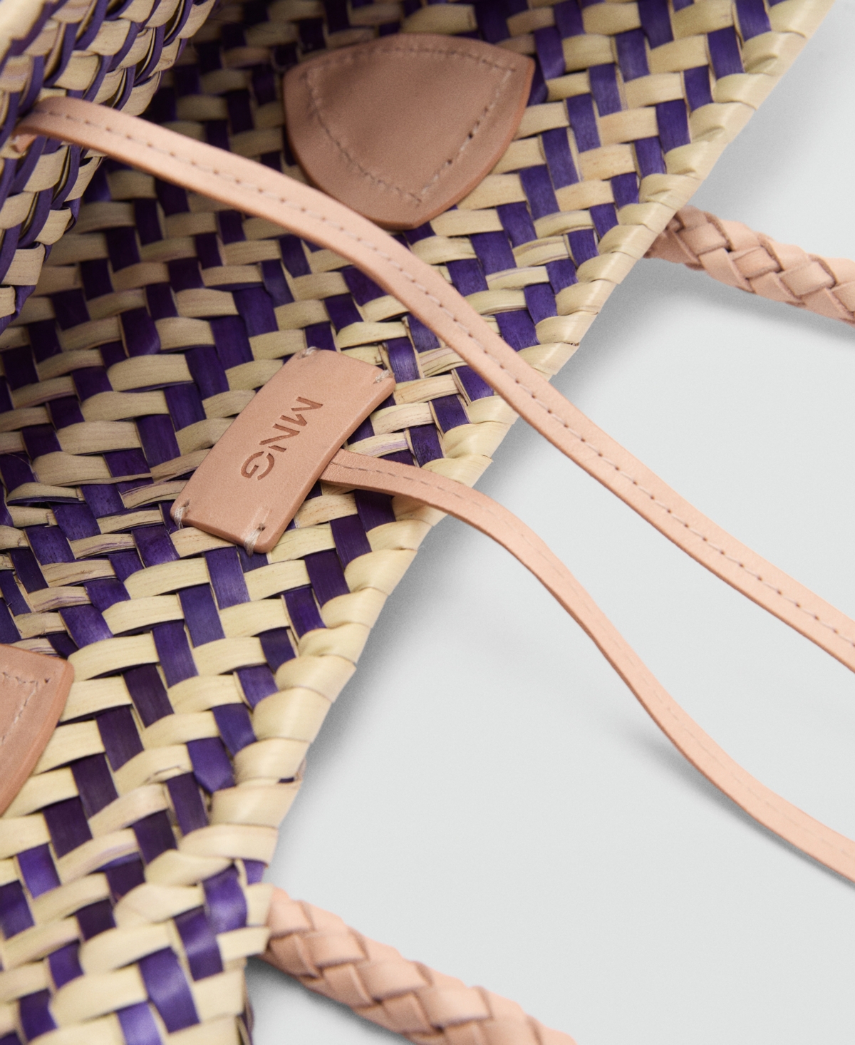 MANGO WOMEN'S NATURAL FIBER SHOPPER BAG