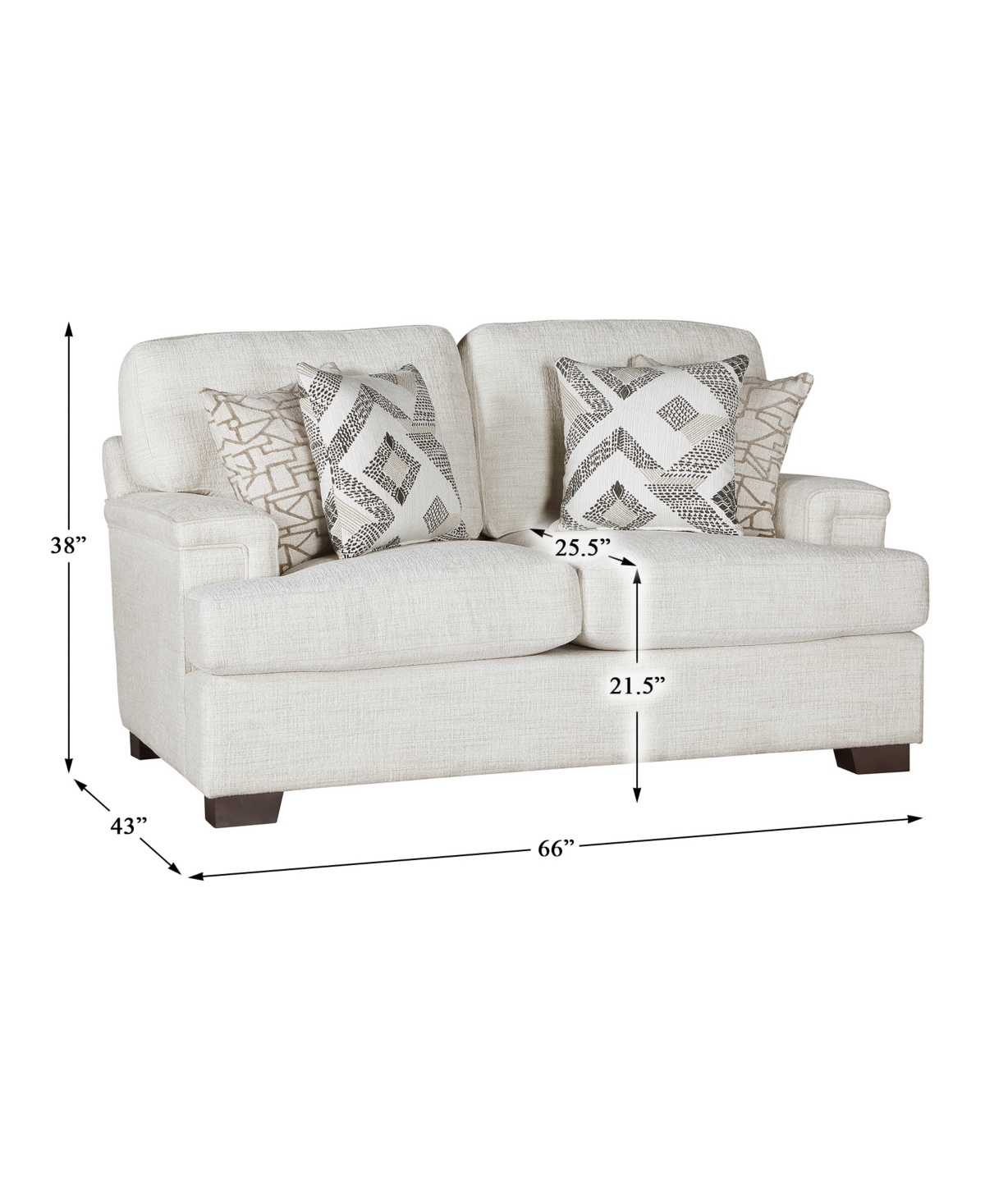 Homelegance White Label Casoria 66" Love Seat In Cream