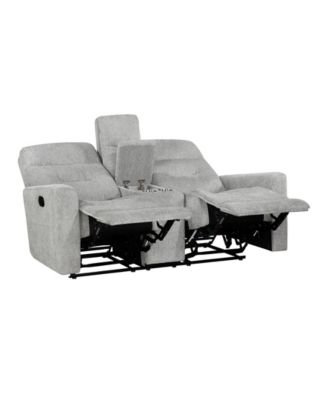 White Label Borneo 71" Double Reclining Love Seat with Center Console