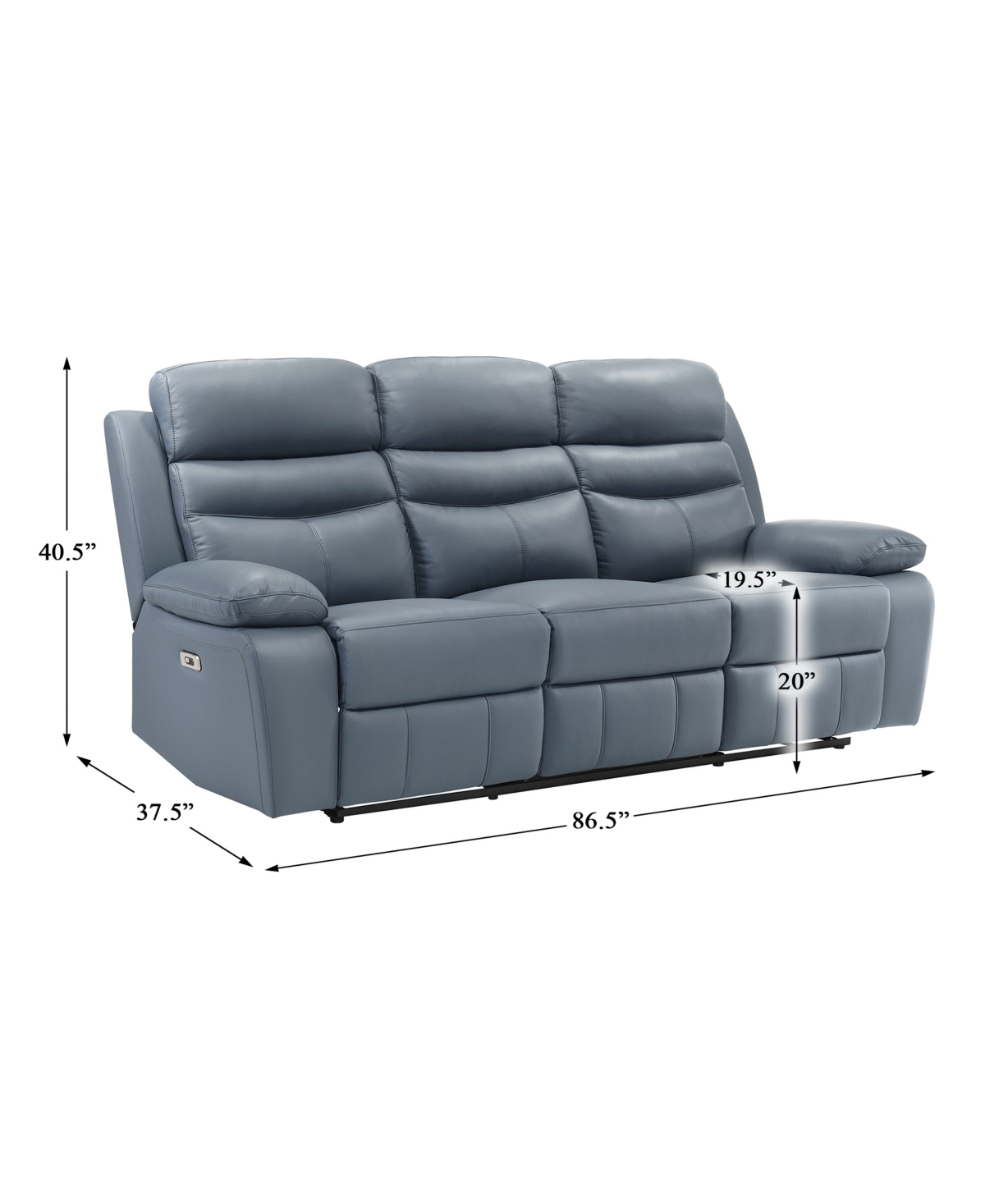 HOMELEGANCE WHITE LABEL RITTMAN 97" POWER DOUBLE RECLINING SOFA 