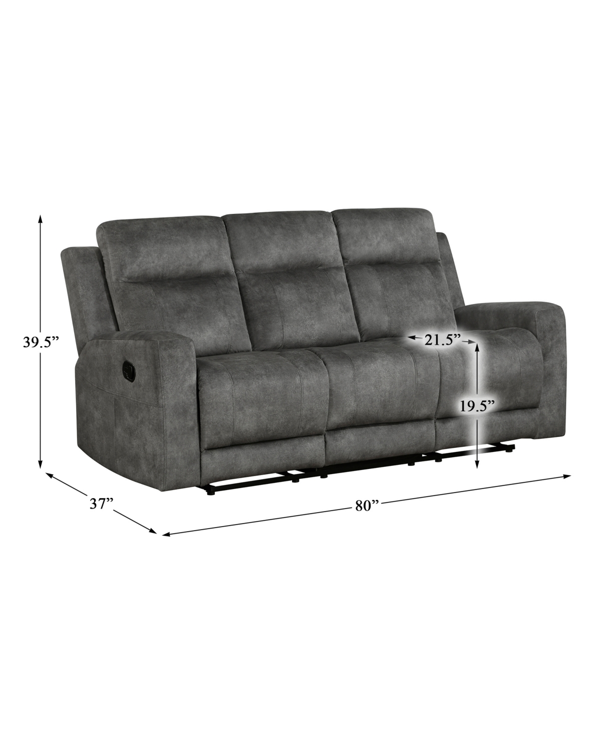 HOMELEGANCE WHITE LABEL PAGOSA 80" DOUBLE RECLINING SOFA 