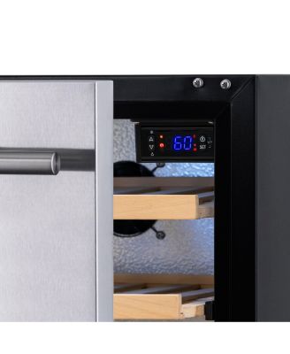 24" Built-in 20 Bottle and 80 Can Dual Drawer Indoor/Outdoor Wine and Beverage Fridge in Weatherproof Stainless Steel with Easy Glide Casters