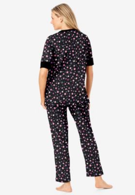 Women's Plus Size Printed Henley PJ Set