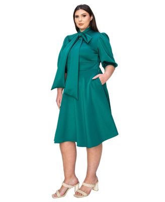Plus Size Carina Donna Flare Dress w/ Pockets