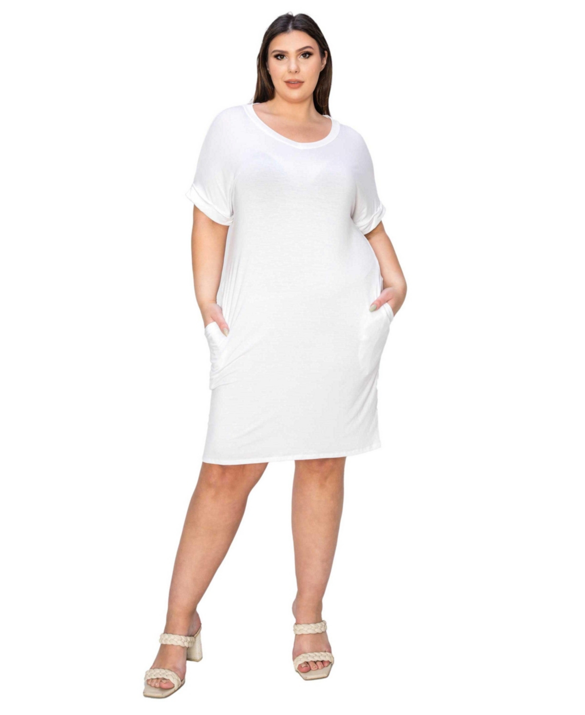 L I V D Plus Size Mia Everyday T-Shirt Dress