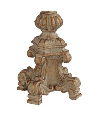 Elize Traditional French Country Style Vintage like  White Washed Candlestick Table Lamps 26.5" High Set of 2 Bell Shade for Living Room Bedroom House Bedside Nightstand Home Office - Regency Hill