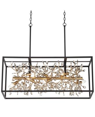 Carrine Linear Pendant Chandelier with Clear Crystal 8-Light Fixture for Dining Room or Kitchen Island