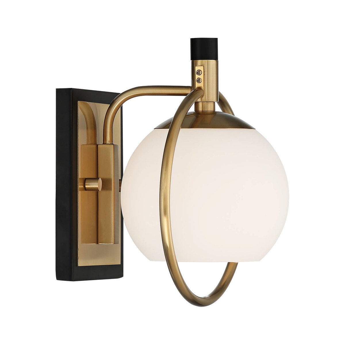 Carlyn Modern Art Deco Wall Light Sconce Warm Brass Black Hardwired 9 1/2