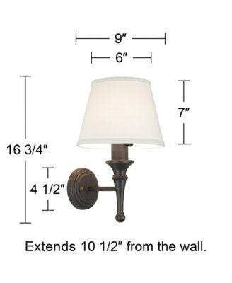 Braidy Farmhouse Rustic Wall Lamp Plug-in 7" Fixture with Empire Shade