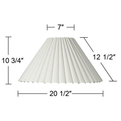 Collection 7" Top x 20 1/2" Bottom x 10 3/4" High x 12 1/2" Slant Lamp Shade Replacement Box Pleat Spider Harp Finial