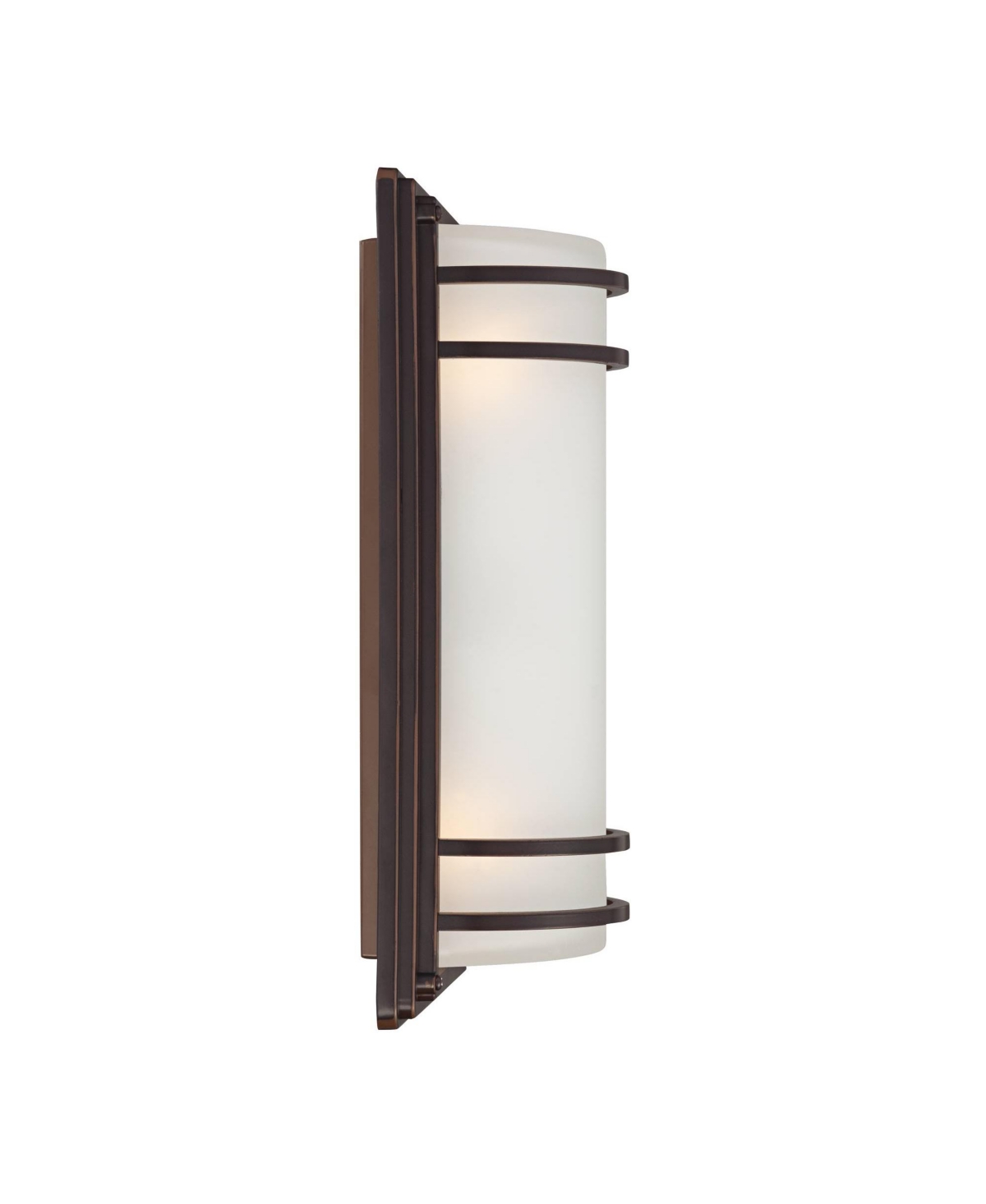 Habitat Modern Industrial Outdoor Wall Light Fixture Rubbed Bronze Steel Opal Etched Glass for Exterior House Porch Patio Outside Deck Garage Yard
