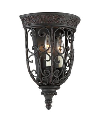 French Scroll Rustic Wall Light Sconce Hardwired 10 1/2" Fixture