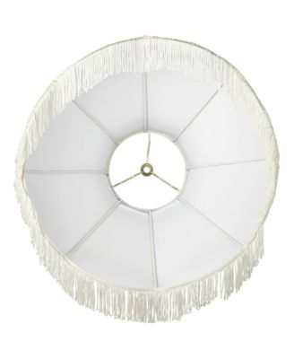 Set of 2 Scallop Dome Lamp Shades Cream Large 6" Top x 17" Bottom x 11" High Spider Replacement Harp and Finial Fitting