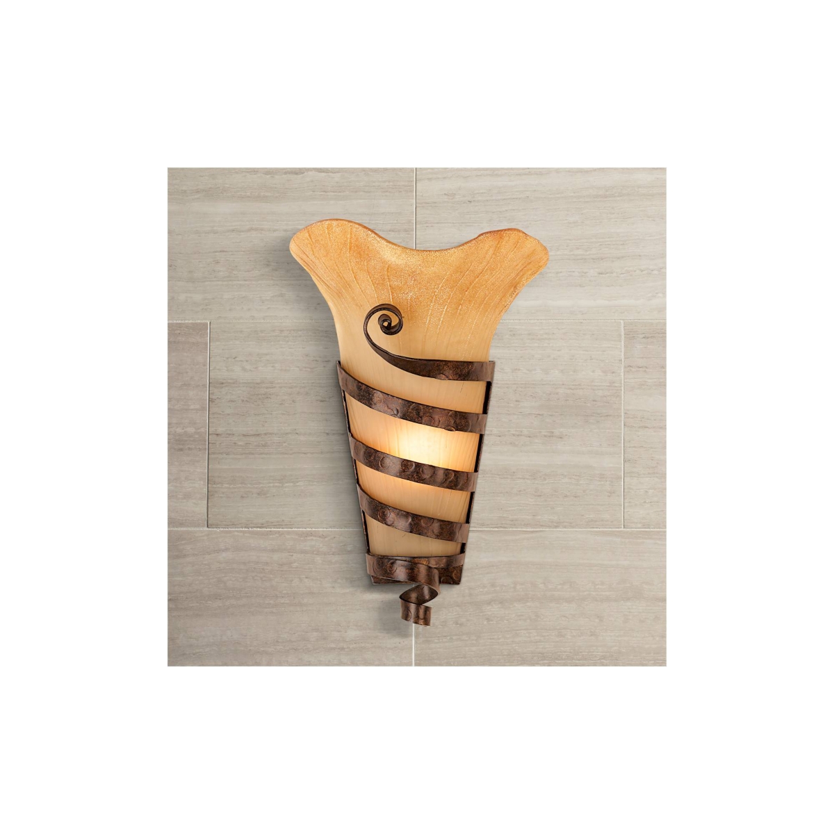 Solara Farmhouse Rustic Wall Light Sconces Set of 2 Rust Hardwired 10