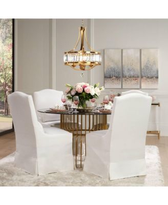 Prava Warm Brass Pendant Chandelier 21 1/2" Wide Modern Crystal 4-Light Fixture for Dining Room House Foyer Kitchen Island Bedroom