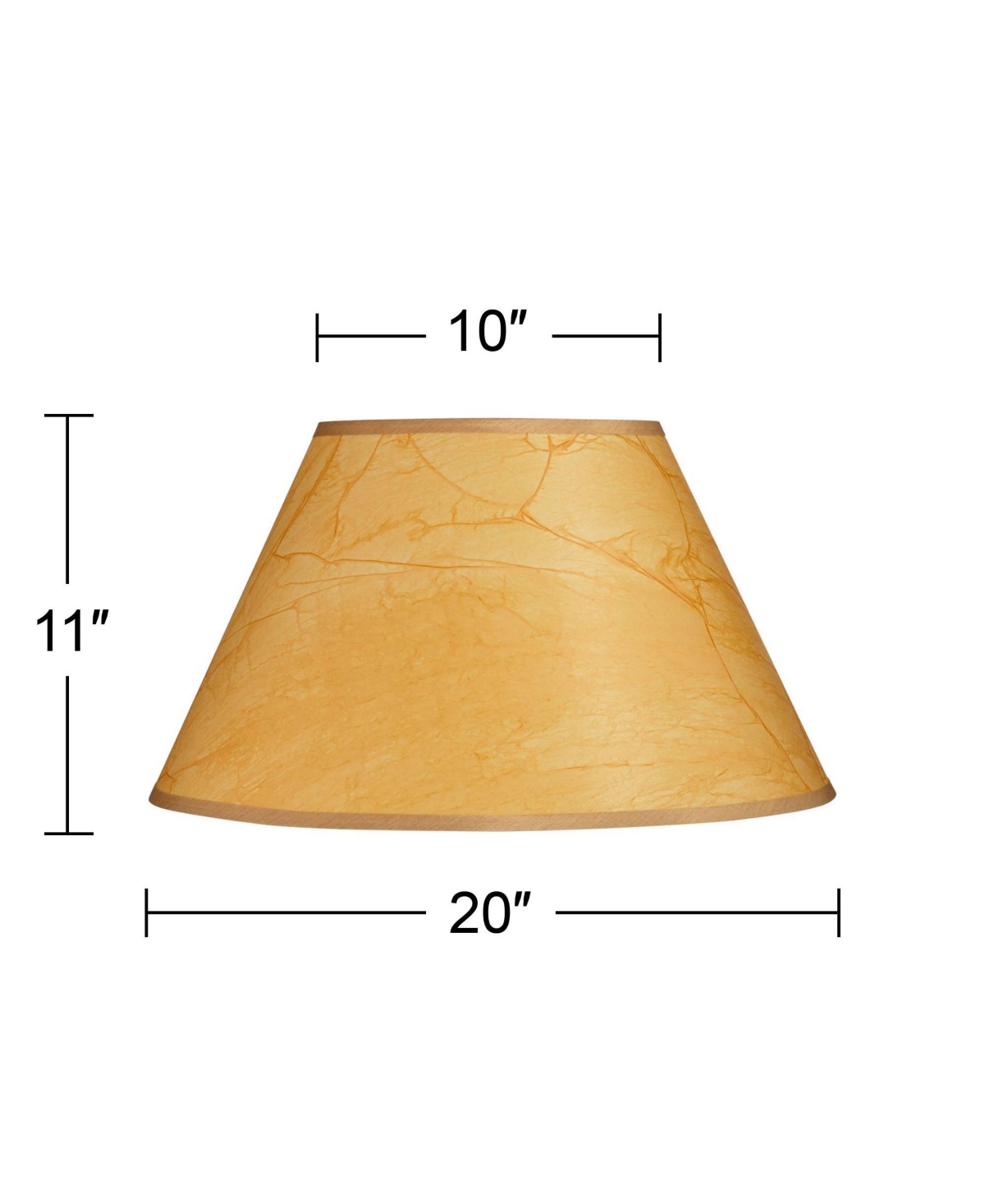 Crinkle Paper Large Empire Lamp Shade Top x Bottom x Slant x High (Spider) Replacement with Harp and Finial - Springcrest