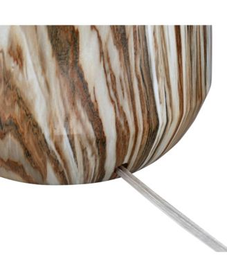 Carlton Modern Table Lamps 28" Tall Set of 2 Swirling Brown Faux Marble White Tapered Drum for Bedroom Living Room Bedside Nightstand