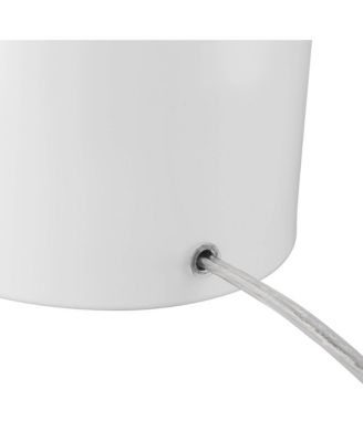 Felix Modern Accent Table Lamps 19" High Set of 2 White Metal Mushroom Dome Shade for Bedroom Living Room Bedside Nightstand Office Kids