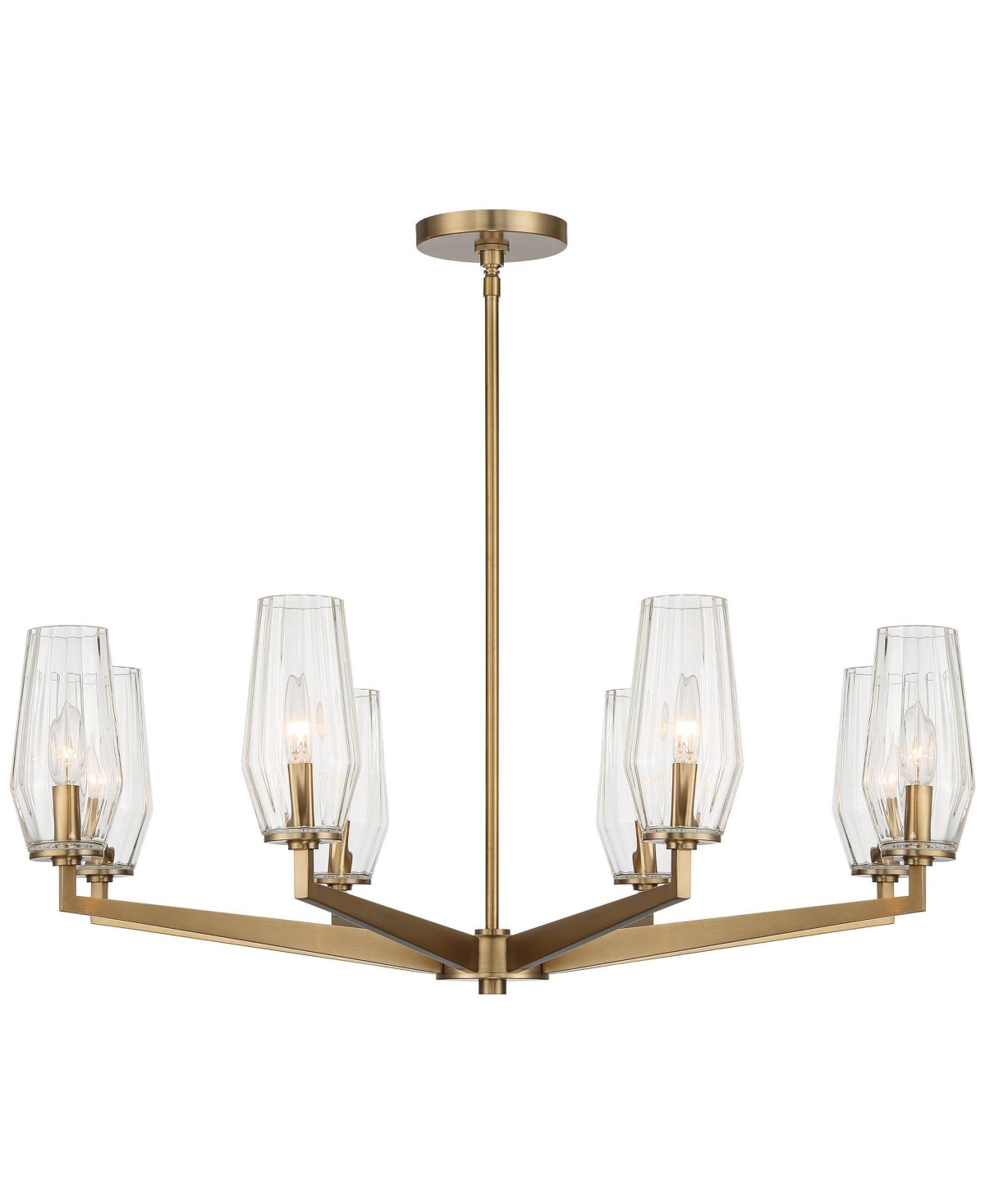 Possini Euro Design Byzantium WarmHanging Chandelier Wide Farmhouse Industrial Rustic Clear Glass Shade 8-Light Fixture for Dining Room Livi