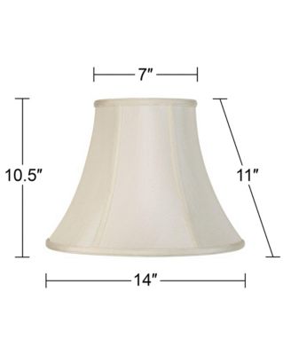 Imperial Shade Creme Medium Bell Lamp Shade 7" Top x 14" Bottom x 11" Slant x 10.5" High (Spider) Replacement with Harp and Finial