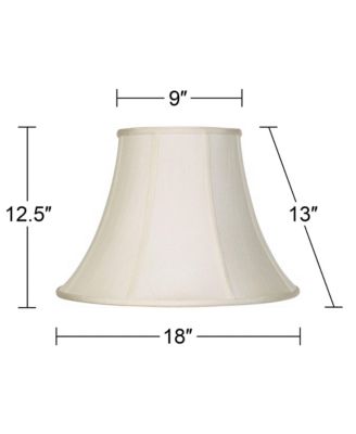 Imperial Shade Creme Large Bell Lamp Shade 9" Top x 18" Bottom x 13" Slant x 12.5" High (Spider) Replacement with Harp and Finial