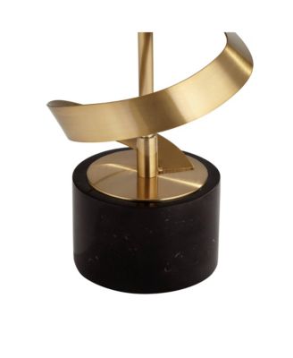 Twist Modern Table Lamp 31" Tall Sculptural Brass Gold Metal Marble Black Drum Shade with Gold Liner Decor Bedroom Living Room Nightstand Bedside Night Stand Office Kids Room - Possini Euro Design