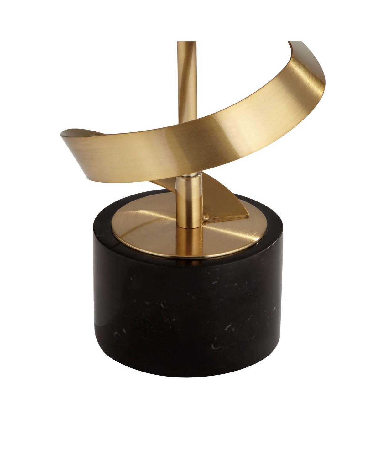 Twist Modern Table Lamp Tall Sculptural BrassMetal Marble Black Drum Shade withLiner Decor Bedroom Living Room Nightstand Bedside Nigh
